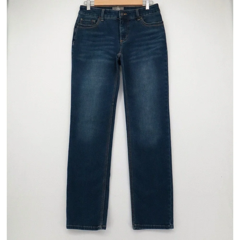 Chicos Sz 0 So Lifting So Slimming Jeans Womens Sz 4 (Sm) Dark Wash Straight Leg